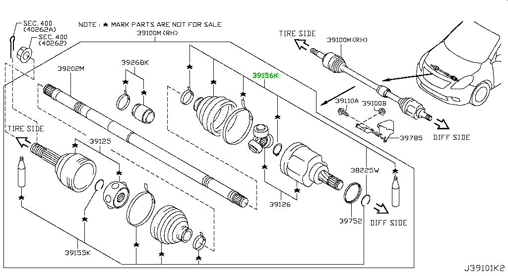 Genuine Nissan C97411HC1A - DUST BOOT KIT-REPAIR,INNER