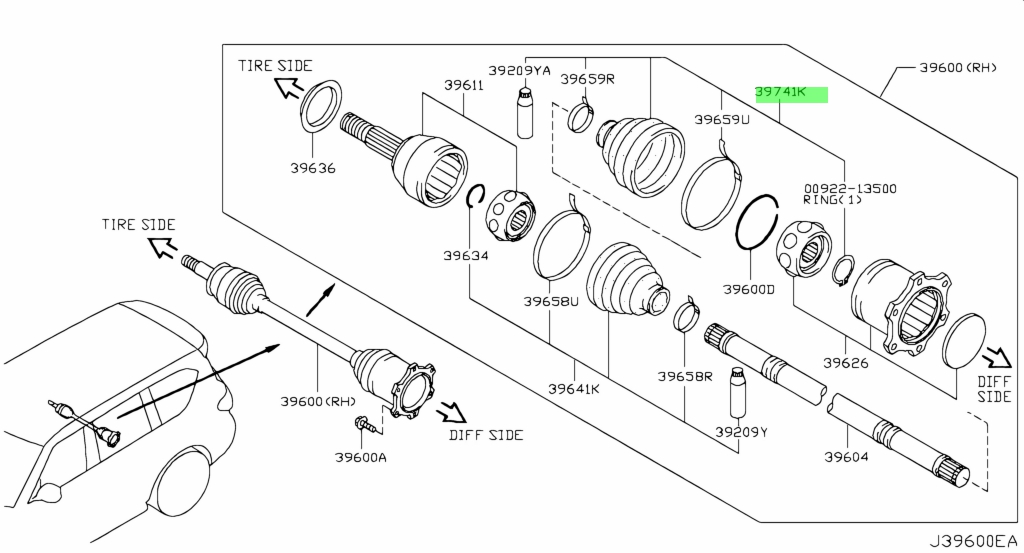 Buy Genuine Nissan C97411LB0A (C9741-1LB0A) Boot Kit-Dust,rear Drive ...