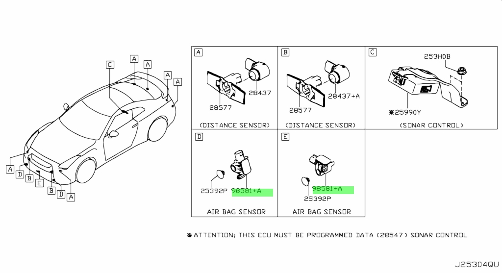 Buy Genuine Nissan K85813JA0A (K8581-3JA0A) Sensor-Air Bag,front Center ...