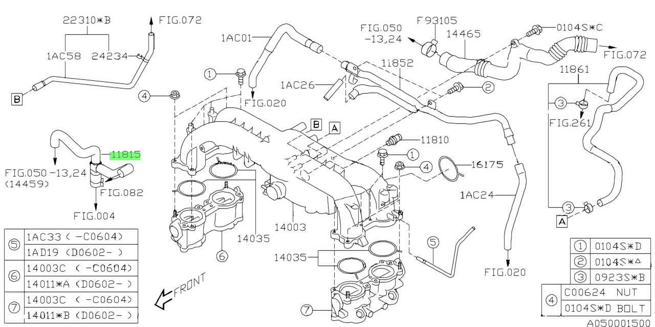 Buy Genuine Subaru 11815AB600 Hose Assembly-Pcv. Prices, fast shipping ...