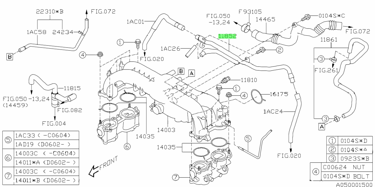 Buy Genuine Subaru 11852aa090 Pipe-pcv. Prices, Fast Shipping, Photos 