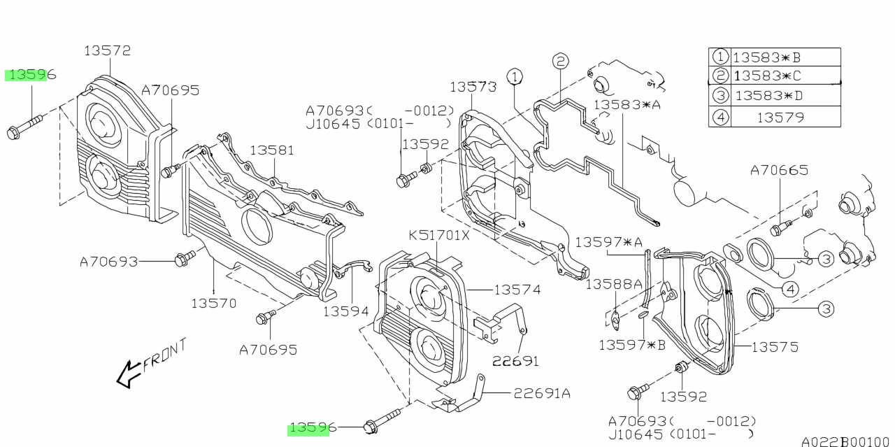 Buy Genuine Subaru 13596AA000 Bolt-Beltcover. Prices, fast shipping,  photos, weight - Amayama