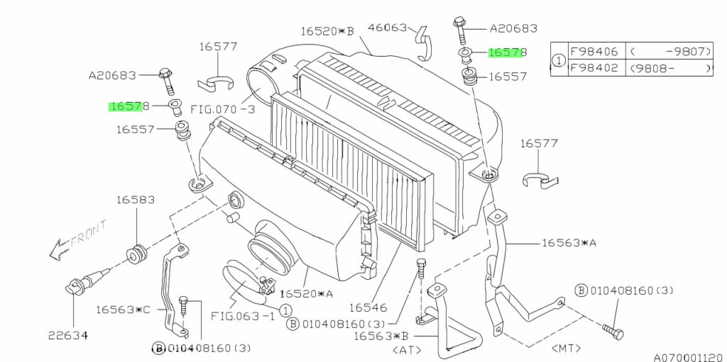 Genuine Subaru 16578AA020 - SPACER-AIR CLEANER