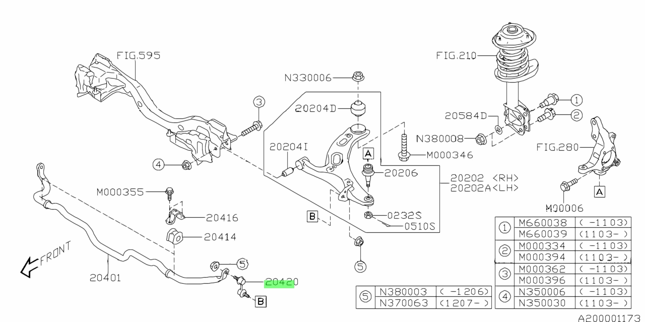 Buy Genuine Subaru 20420XA000 Link Assembly-Front Stabilizer. Prices, fast  shipping, photos, weight - Amayama