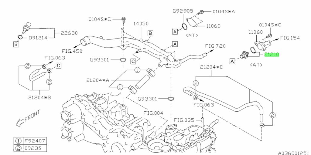 Buy Genuine Subaru 21210AA190 Thermo And Gasket Assembly. Prices, fast ...