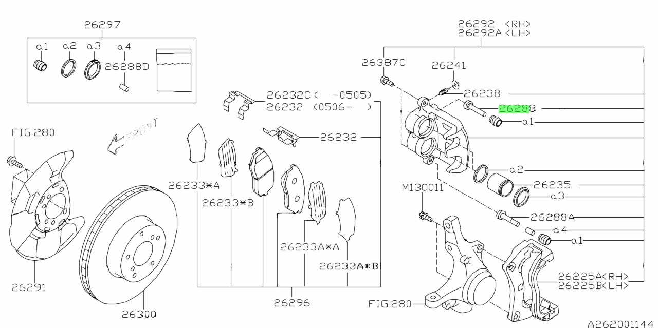 Buy Genuine Subaru 26231FE030 Pin-Disk Brake. Prices, fast shipping ...