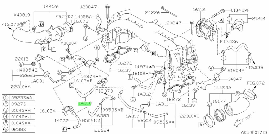 Buy Genuine Subaru 99071AD180 Hose-Vacuum. Prices, fast shipping ...