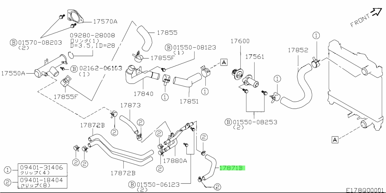 Durite d'admission du tube du groupe de chauffage Suzuki-1787181a00-1658163349698-original