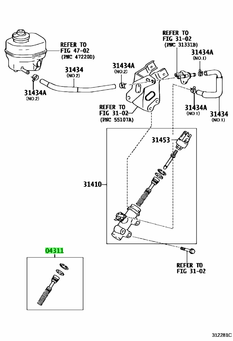 Buy Genuine Toyota 0431160180 (04311-60180) Cylinder Kit, Clutch Master ...