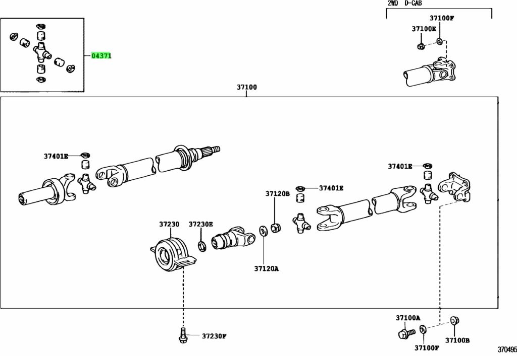 Buy Genuine Toyota 0437104030 04371 04030 Spider Kit Universal Joint