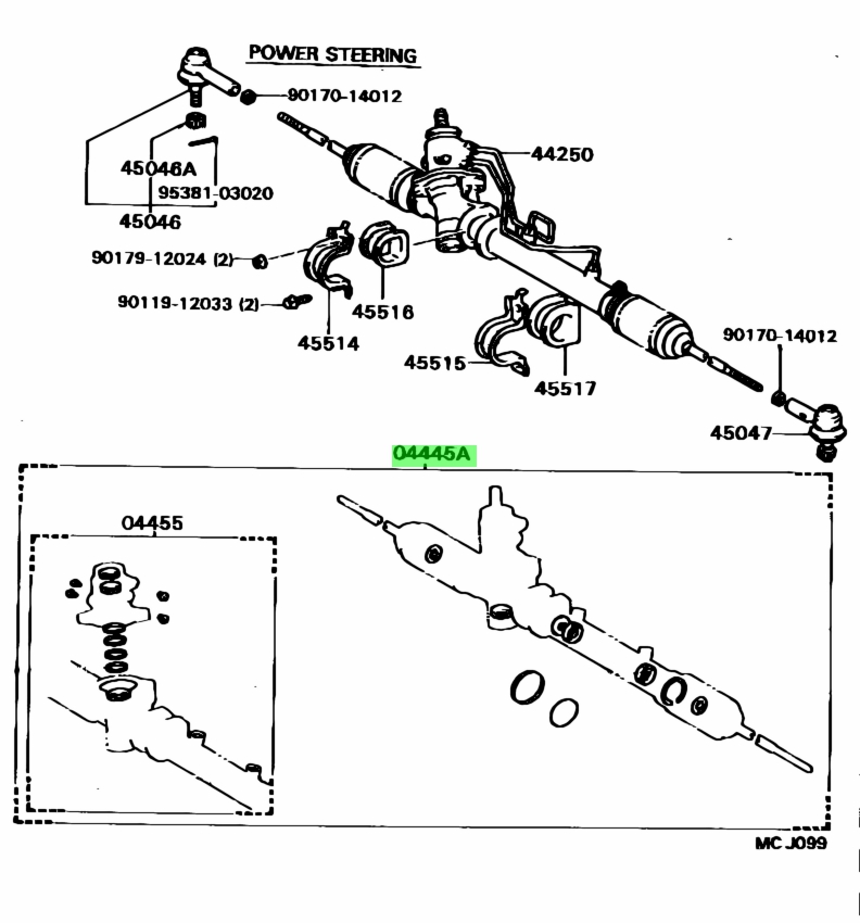 Buy Genuine Toyota 0444520090 (04445-20090) Gasket Kit, Power Steering ...