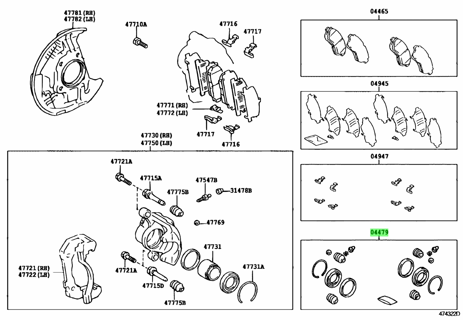 Buy Genuine Toyota 0447826030 (04478-26030) Cylinder Kit