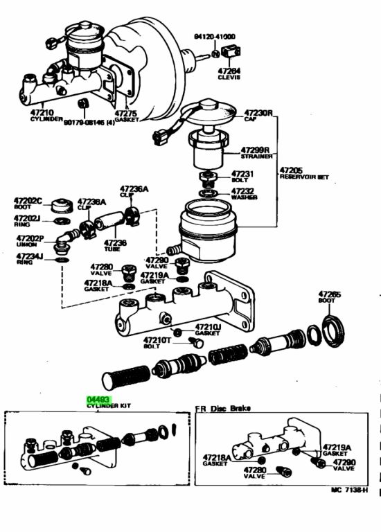 Buy Genuine Toyota 0449360060 04493 60060 Cylinder Kit Brake Master 