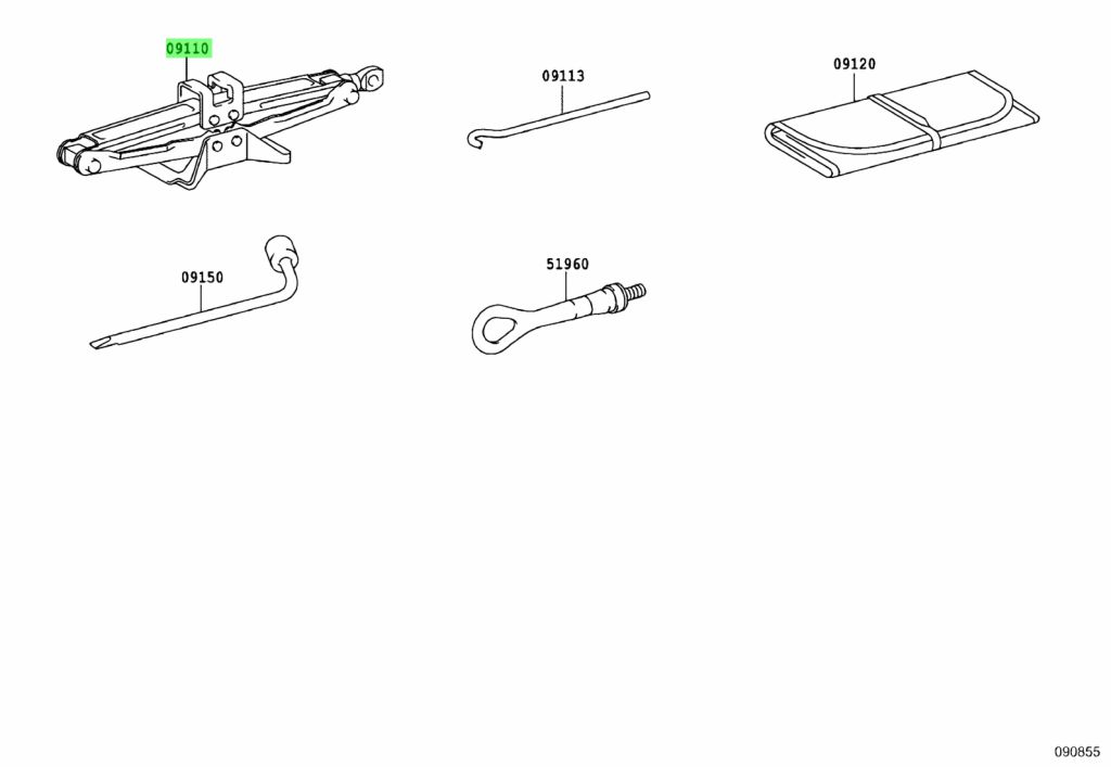 Домкрат toyota 09111 60120