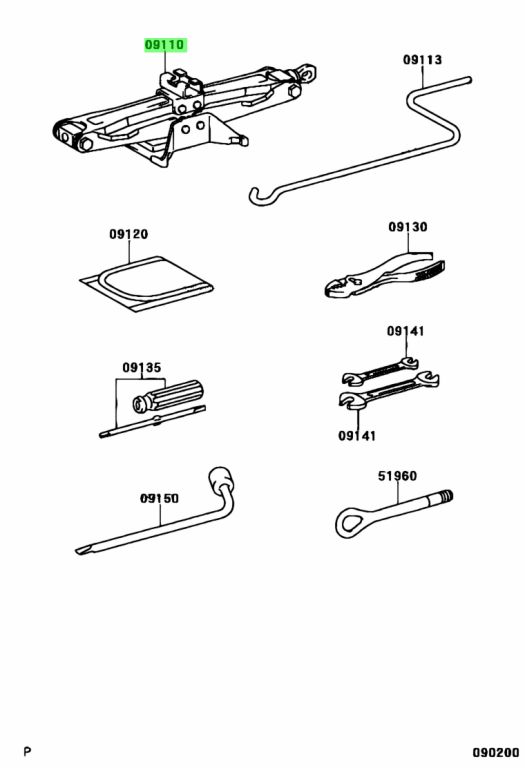 Домкрат toyota 09111 60120