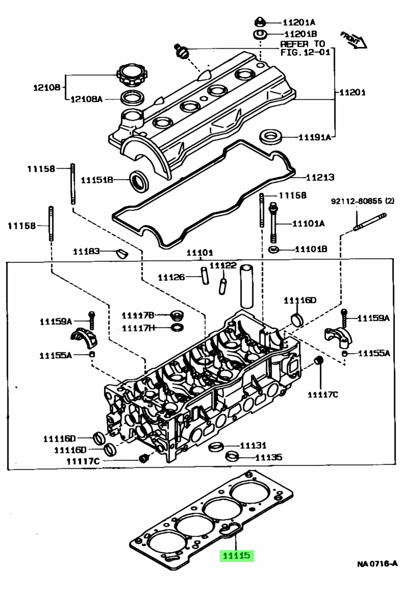 Buy Genuine Toyota 1111516070 (11115-16070) Gasket, Cylinder Head ...