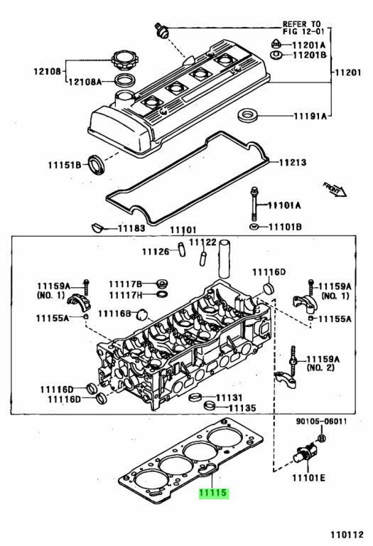 Buy Genuine Toyota 1111516121 (11115-16121) Gasket, Cylinder Head ...