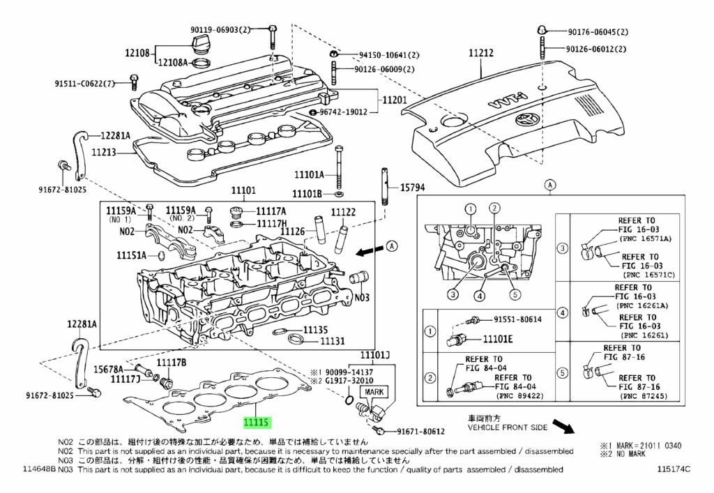 Buy Genuine Toyota 1111521050 (11115-21050) Gasket, Cylinder Head ...