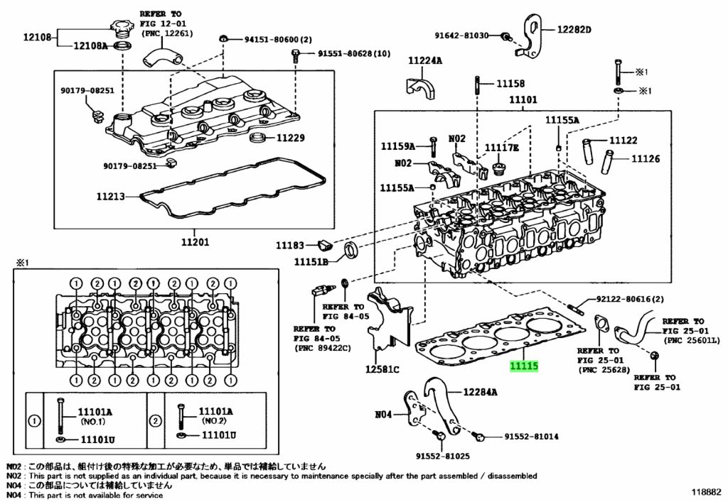 Buy Genuine Toyota 1111530032d0 (11115-30032-d0) Gasket, Cylinder Head 