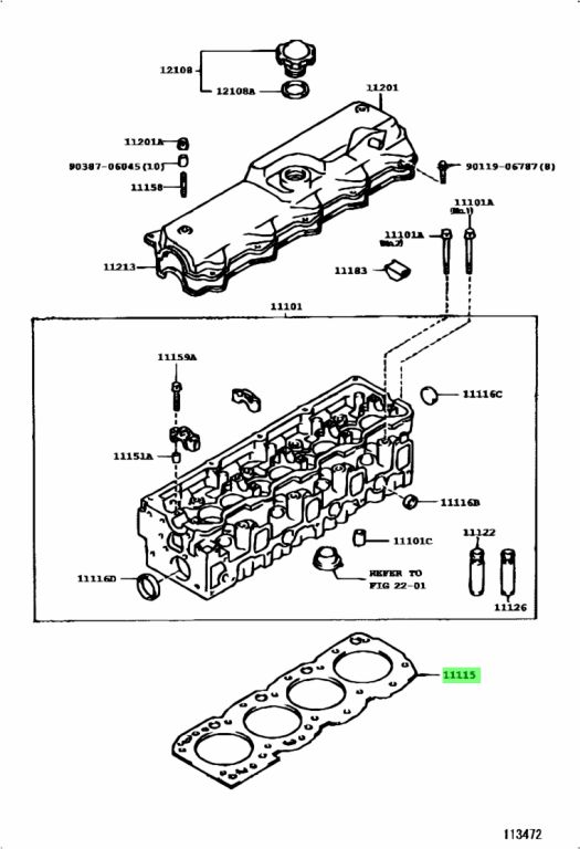 Buy Genuine Toyota 1111554130d0 (11115-54130-d0) Gasket, Cylinder Head 