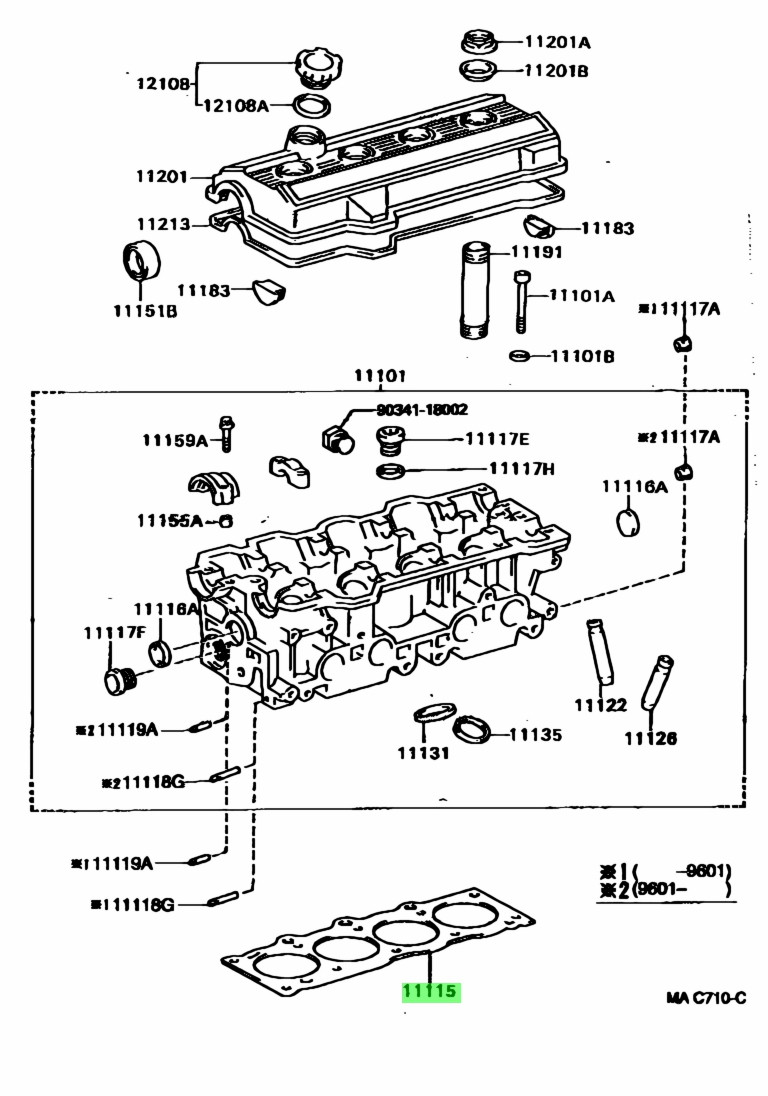 Buy Genuine Toyota 111156413002 (11115-64130-02) Gasket, Cylinder Head ...