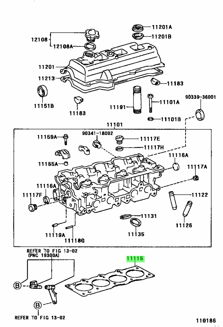 Buy Genuine Toyota 1111574120 (11115-74120) Gasket, Cylinder Head ...