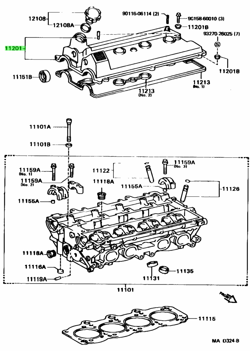 Buy Genuine Toyota 1120188360 (11201-88360) Cover Sub-Assy, Cylinder ...