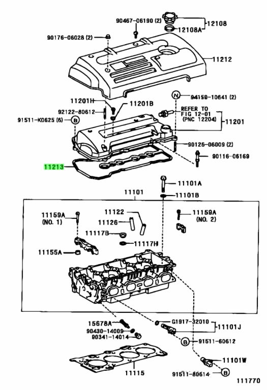 Buy Genuine Toyota 112130D030 (11213-0D030) Gasket, Cylinder Head Cover ...