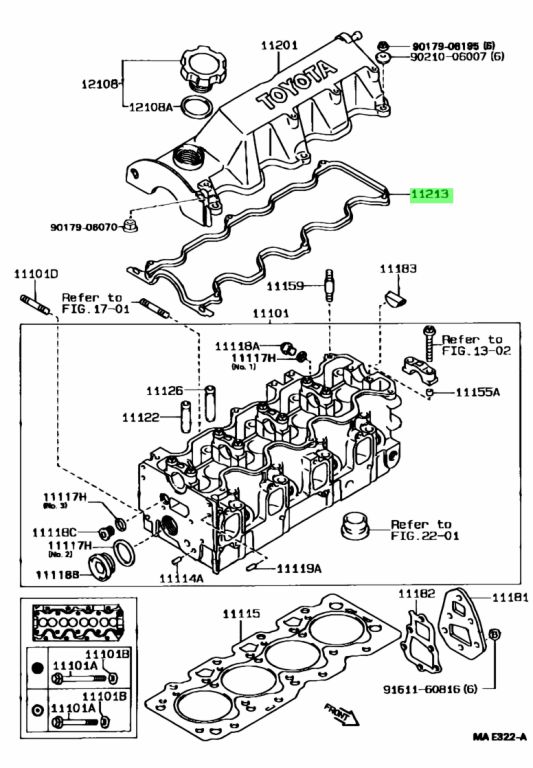 Buy Genuine Toyota 1121310011 (11213-10011) Gasket, Cylinder Head Cover ...