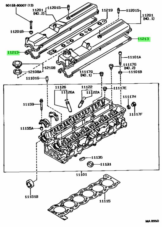 Buy Genuine Toyota 1121370020 (11213-70020) Gasket, Cylinder Head Cover ...