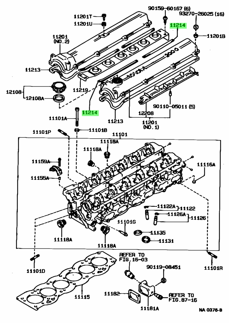 Buy Genuine Toyota 1122988300 (11229-88300) Gasket, Cylinder Head Cover ...