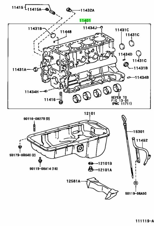 Buy Genuine Toyota 1140179687 (11401-79687) Block Sub-Assy, Cylinder ...