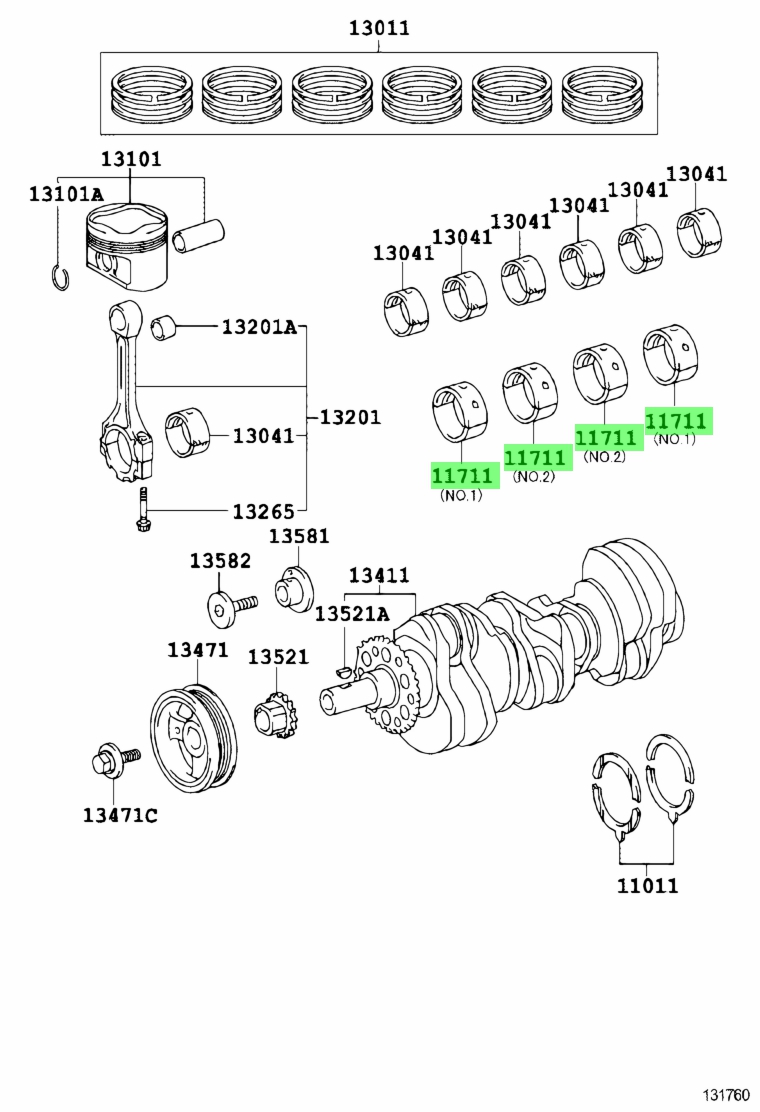 Buy Genuine Toyota 117013108003 (11701-31080-03) Bearing