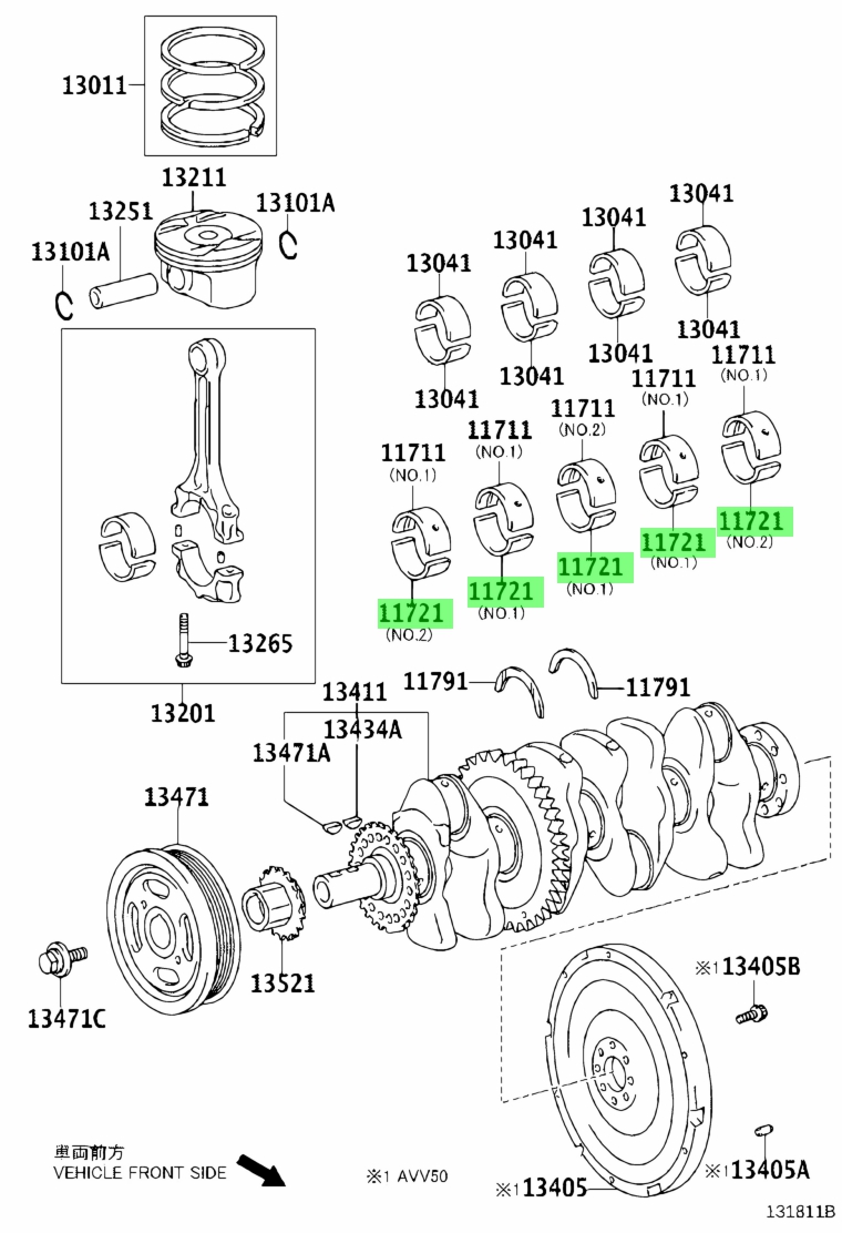 Toyota 11721-36040-02 Crankshaft Bearing 