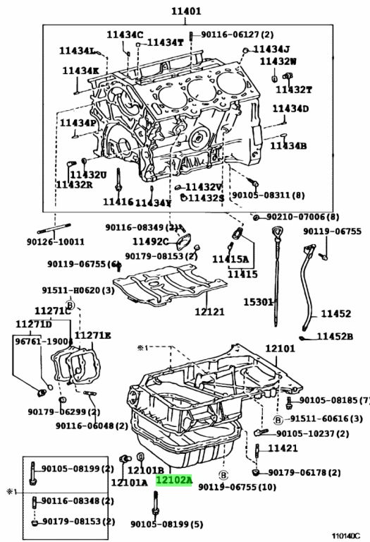 Buy Genuine Toyota 1210220010 (12102-20010) Pan Sub-Assy, Oil, No.2 ...