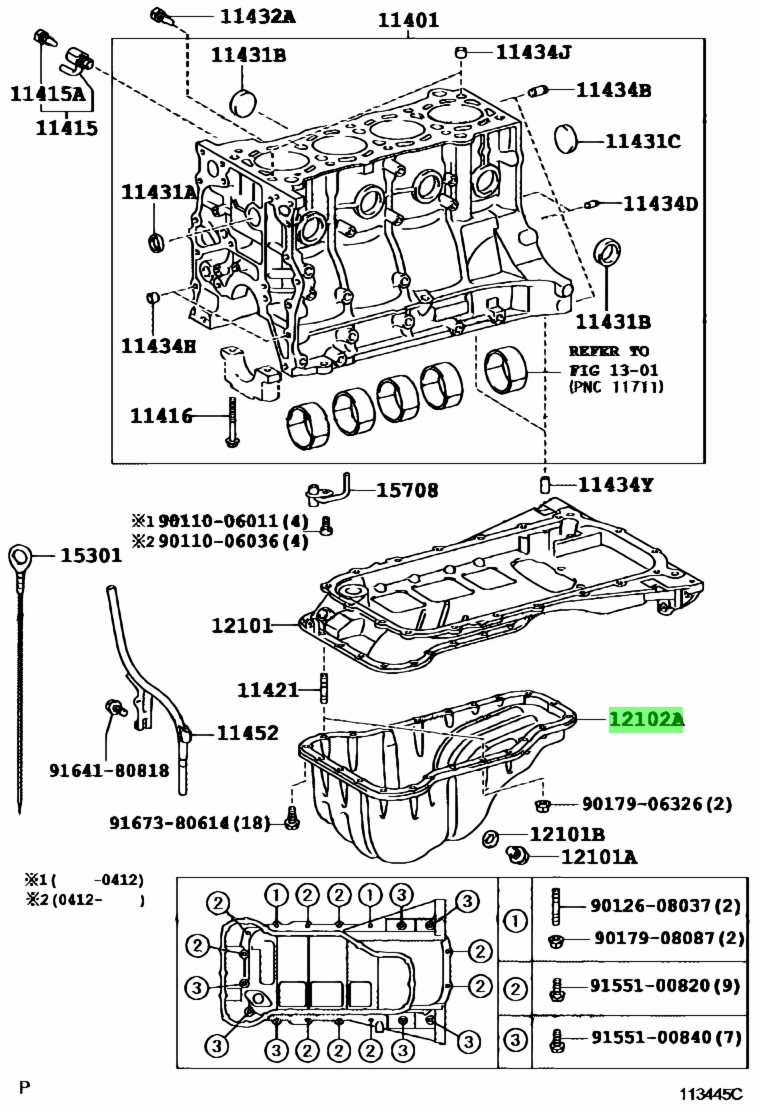 Buy Genuine Toyota 1210230020 (12102-30020) Pan Sub-Assy, Oil, No.2 ...