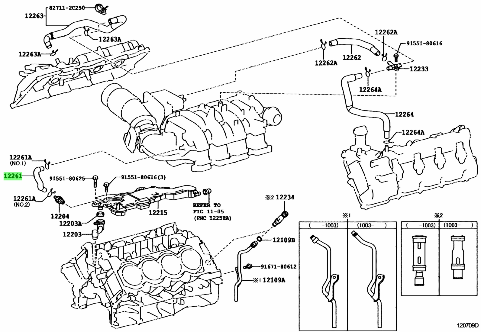 Buy Genuine Toyota 1226138080 (12261-38080) Hose, Ventilation. Prices ...