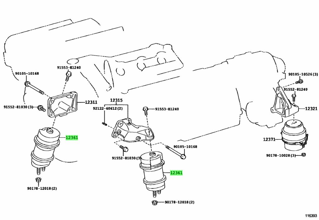 Купить Toyota 1236131100 (12361-31100) Подушка Двигателя. Цены, быстрая ...