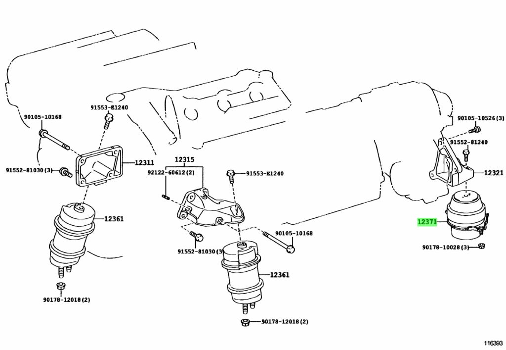 Buy Genuine Toyota 1237131070 (12371-31070) Insulator, Engine Mounting ...