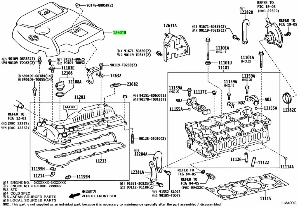 Buy Genuine Toyota 126010E010 (12601-0E010) Cover Sub-Assy, Engine, No ...