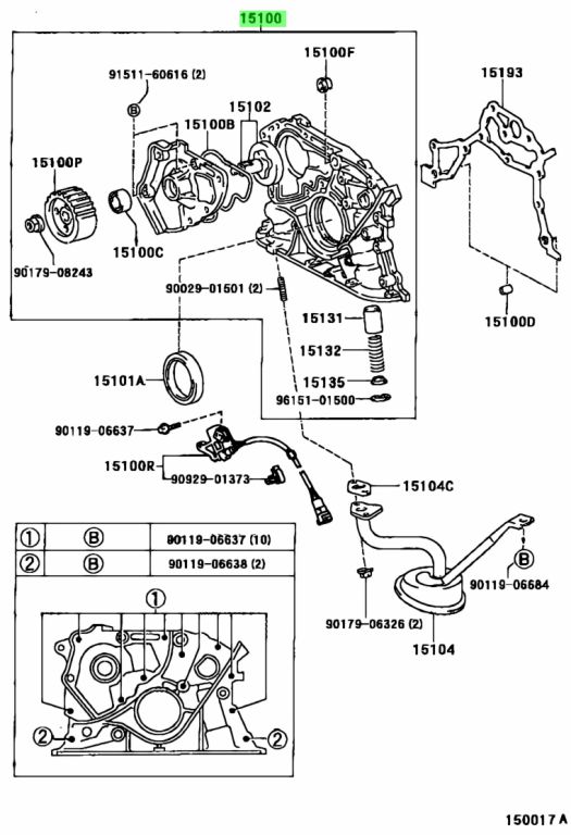 Buy Genuine Toyota 1510022041 (15100-22041) Pump Assy, Oil. Prices ...