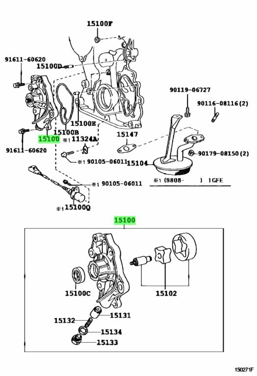 Buy Genuine Toyota 1510046091 (15100-46091) Pump Assy, Oil. Prices ...