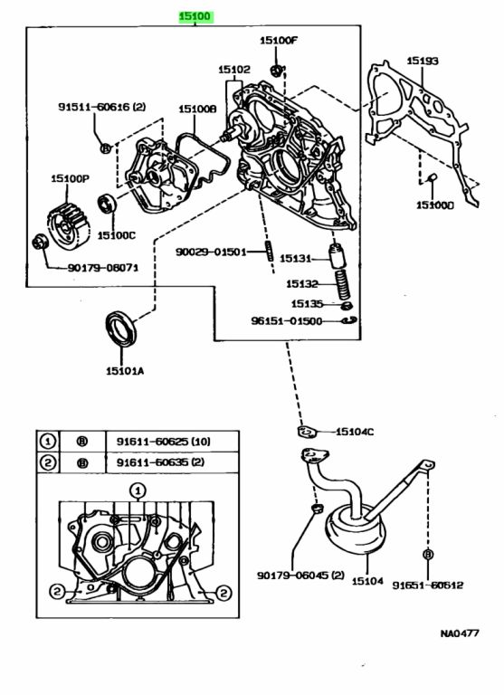 Buy Genuine Toyota 1510064040 (15100-64040) Pump Assy, Oil. Prices ...