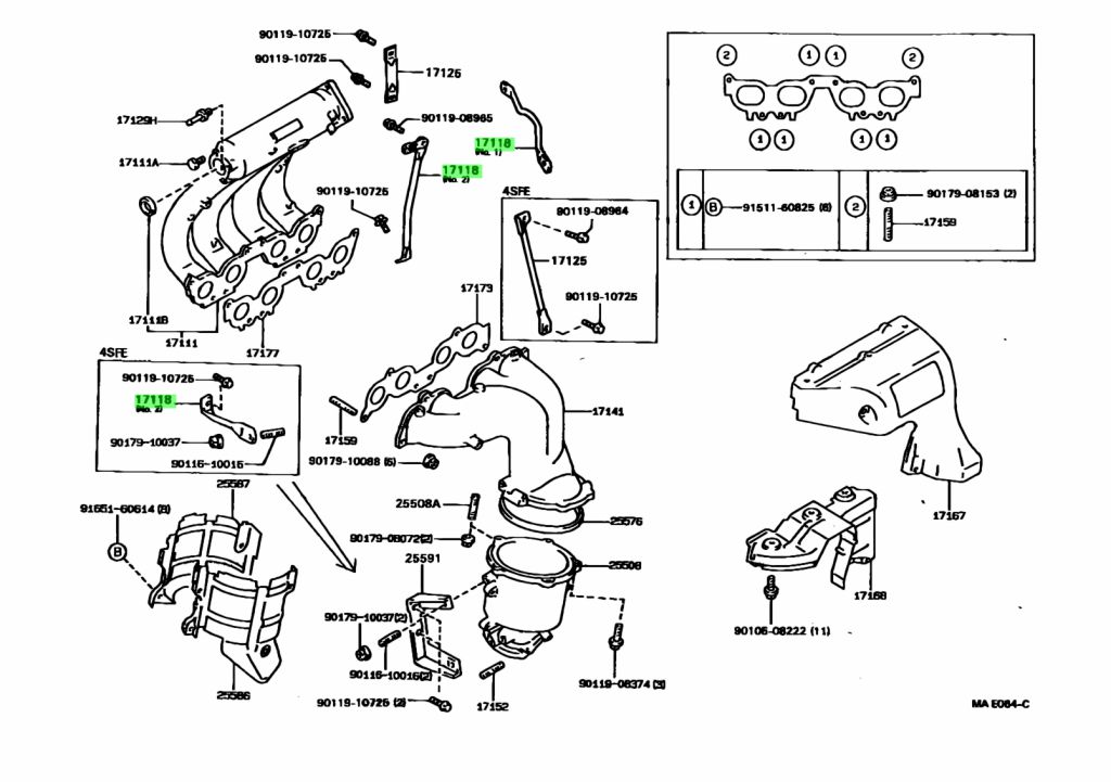 Buy Genuine Toyota 1711874130 (17118-74130) Stay, Manifold. Prices 