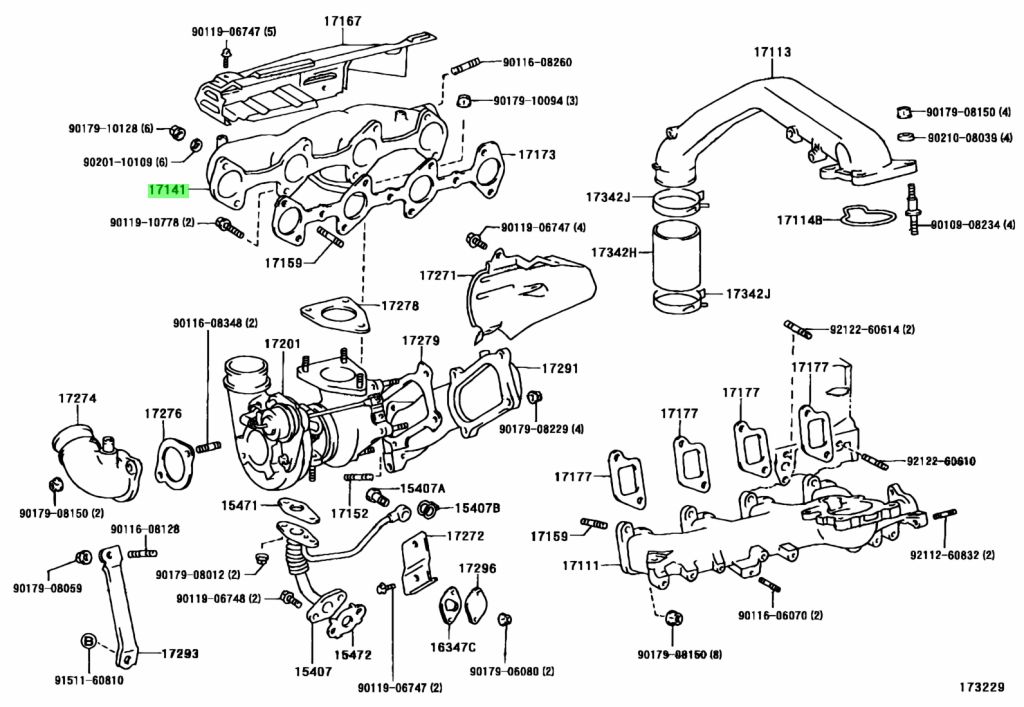 Buy Genuine Toyota 1714117011 (17141-17011) Manifold, Exhaust. Prices ...