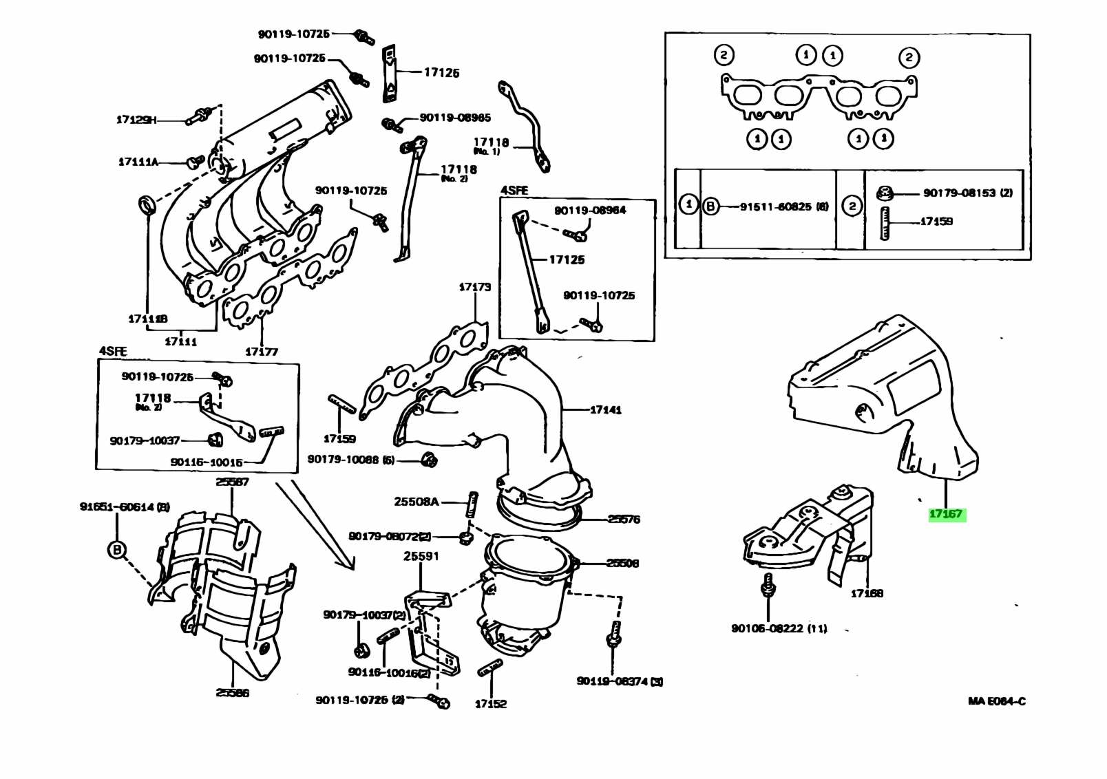 Buy Genuine Toyota 1716774140 (17167-74140) Insulator, Exhaust Manifold ...