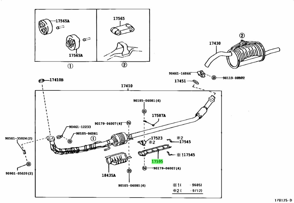 Buy Genuine Toyota 1759511090 (17595-11090) Protector, Exhaust Pipe ...