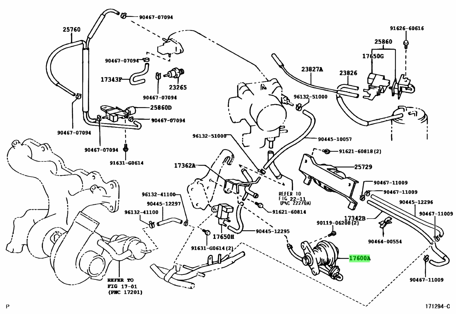 Toyota 2l вакуумные трубки