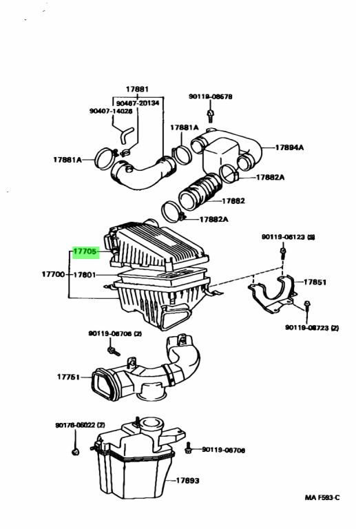 Buy Genuine Toyota 1770516440 (17705-16440) Cap Sub-assy, Air Cleaner 