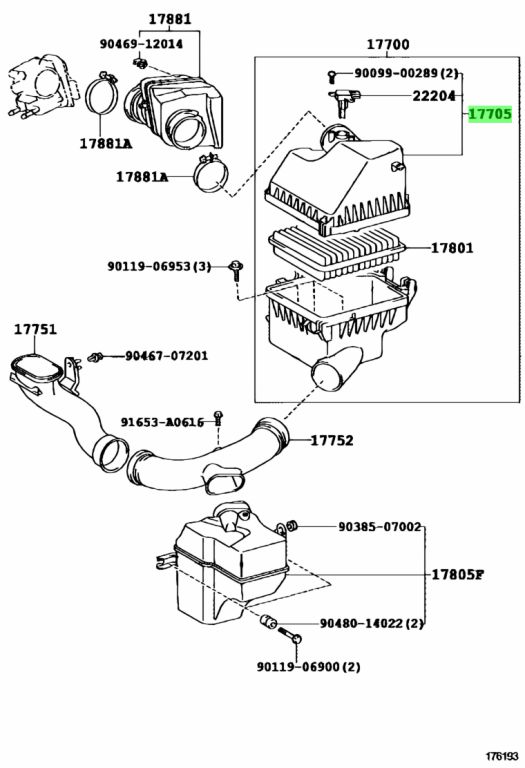 Buy Genuine Toyota 1770531202 (17705-31202) Cap Sub-Assy, Air Cleaner ...